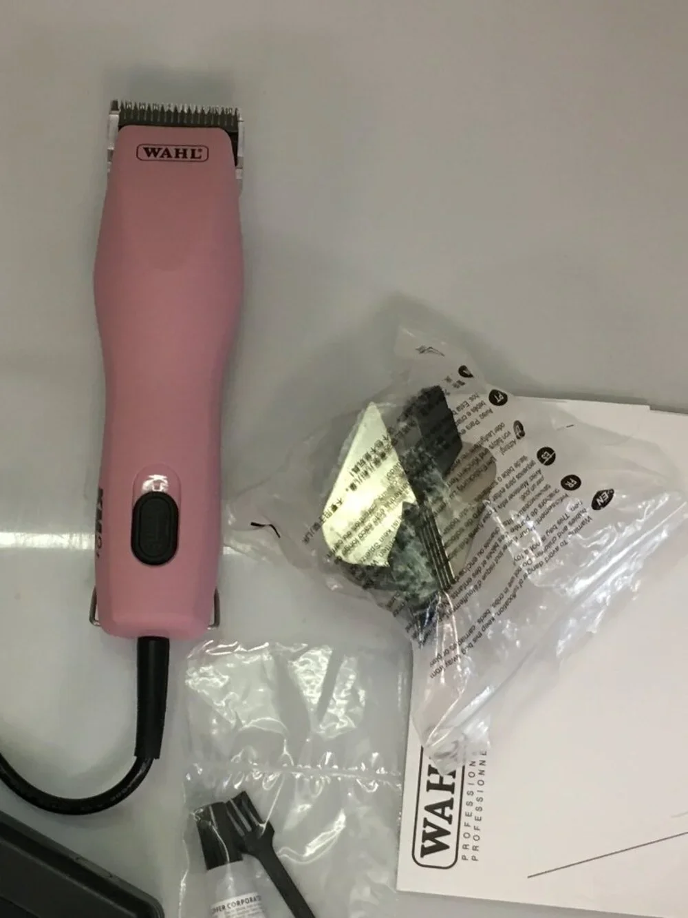 EXC Wahl Pro Animal KM2+ Corded Pet Clippers 2 Speed Pink Box #10 Blade